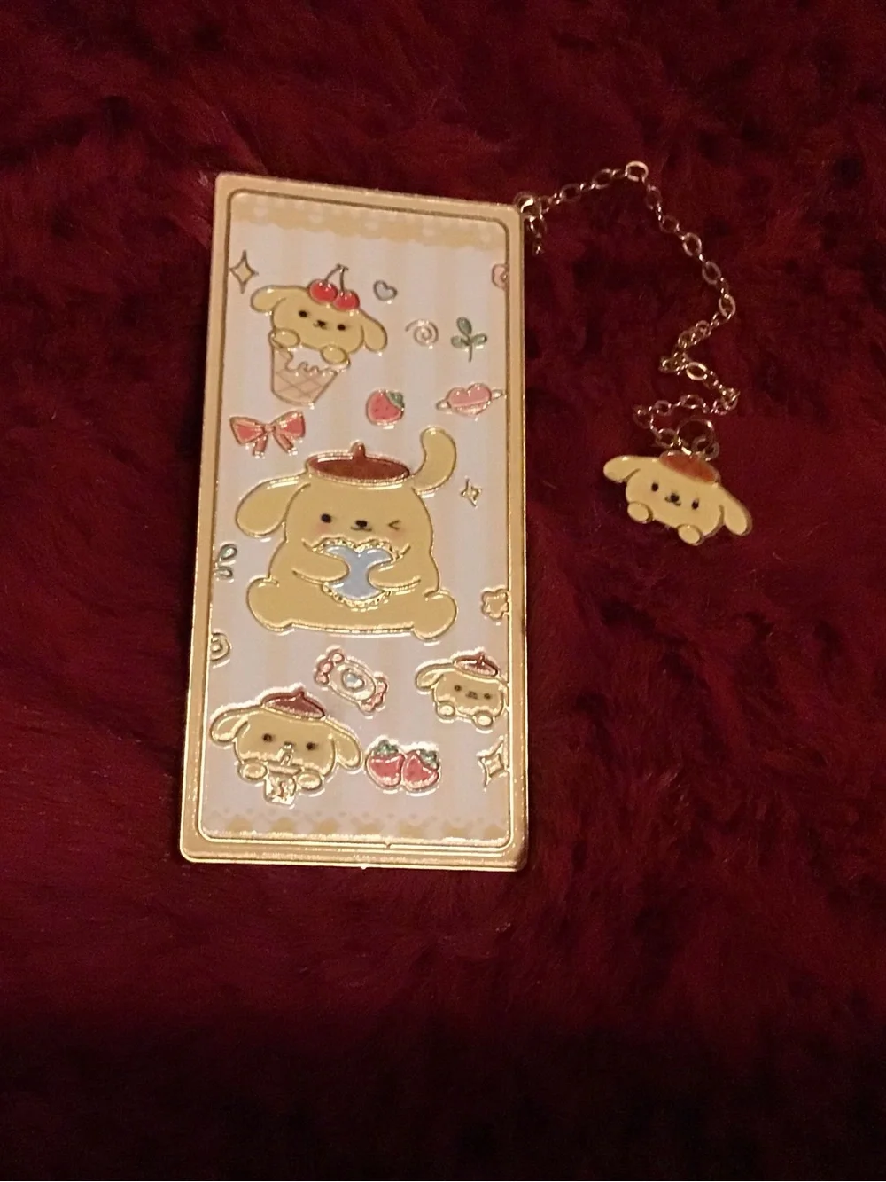 Pompompurin Yellow Character Bookmark with Charm - Cute Kids Accessory